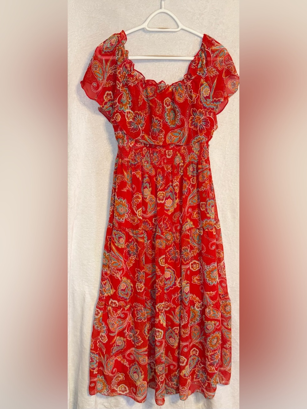 rabbit rabbit rabbit size 14 petite red paisley dress